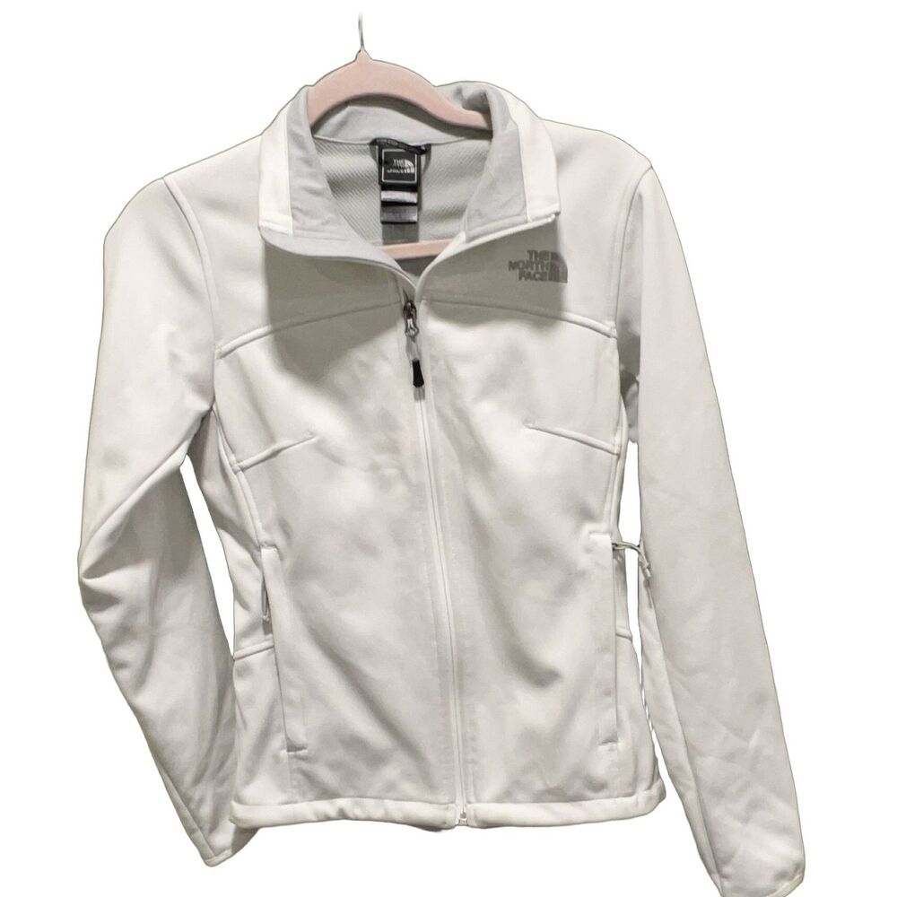 The North Face Apex Bionic Jacket Women XS White Softshell Full Zip Hiking